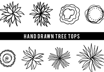 Free Hand Drawn Tree Tops Vector - vector gratuit #406049 