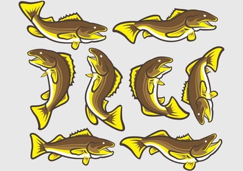 Walleye Fish Icons - Free vector #406269