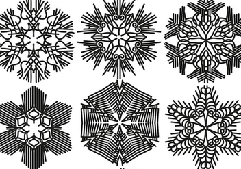 Vector Set Of 6 Snowflakes - vector gratuit #406599 
