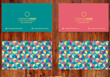 Abstract Cubes Name Card Set - Free vector #407299