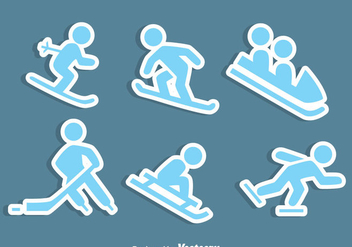 Winter Sports Icons Vector - Free vector #407599