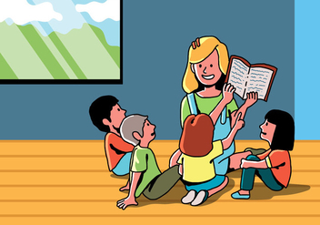 Children Listening Storytelling - vector #407719 gratis