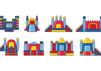 Set Of Bounce House Icons - Free vector #408919