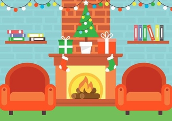 Free Christmas Vector Fireplace - Free vector #409079
