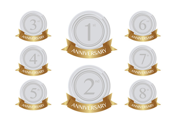 Silver anniversary patches - vector #409299 gratis