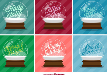 Typographic Christmas Vector Snow Balls - vector gratuit #410009 