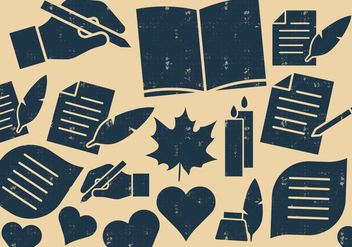 Writers And Poets Icons - vector #410559 gratis