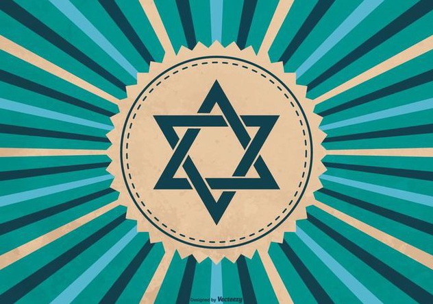 Hanukkah Symbol on Sunburst Background - Kostenloses vector #410789