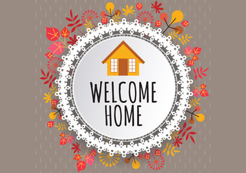 Welcome Home Fall Sign Vector - vector gratuit #411249 