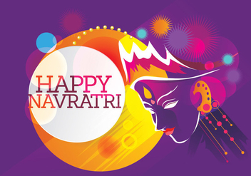 Maa Durga Retro Background for Hindu Festival Shubh Navratri - vector gratuit #411269 