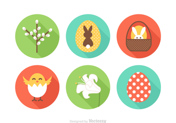 Free Flat Easter Vector Icons - бесплатный vector #411439