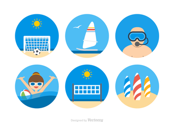 Free Beach Activities Vector Icons - Free vector #411579