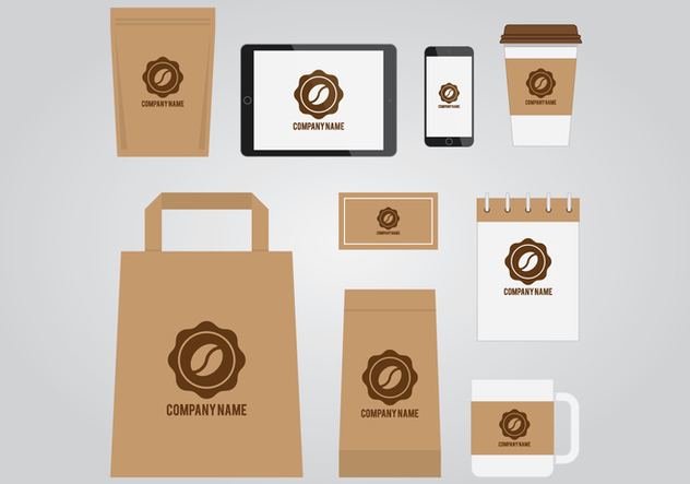 Coffee Branding Template - vector gratuit #411709 