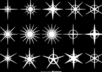 White Stars Flat Vector Icons Collection - vector gratuit #411949 