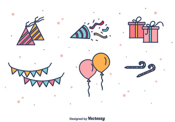 Party Favors Icons - vector #412019 gratis