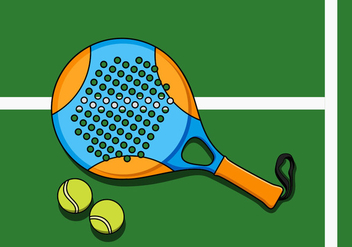 Illustration Of Padel Racket And Ball - vector gratuit #412529 