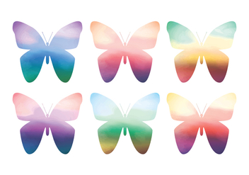 Vector Watercolor Butterflies - vector gratuit #412609 