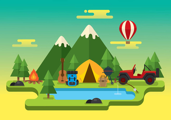 Jeep Camping Trip Free Vector - Free vector #412789
