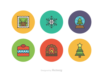 Free Christmas Flatline Vector Icons - Free vector #412899