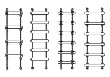 Rope Ladder Outline Free Vector - Free vector #413509