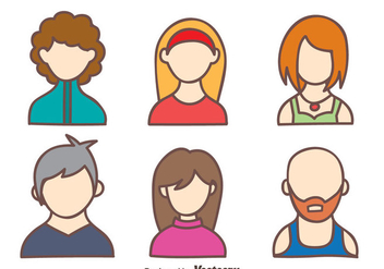 Hand Drawn People Avatar Vector - Free vector #413719