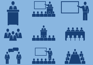 Business Conference Icons - vector #413759 gratis