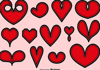 Collection Of Vector Hearts Icons - Kostenloses vector #413789