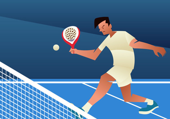 Young Man Playing Padel Tennis - vector gratuit #413889 
