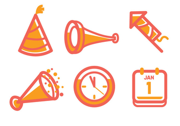 New Year Icon - Free vector #414839