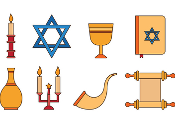 Set Of Shabbat Icons - Free vector #414999