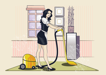 Vector Illustration of Woman in Classic Maid Dress Costume - vector #415479 gratis