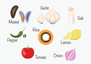 Paella ingredients - Kostenloses vector #415859
