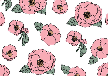 Beautiful Camellias Pattern - Free vector #416129