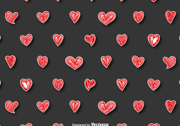 Vector Seamless Pattern - Doodle Hearts - Free vector #416419