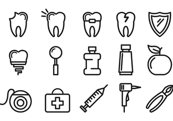 Set Of Dentista Icons - vector gratuit #416929 