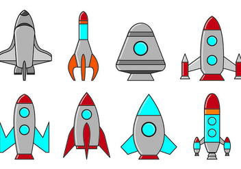 Set Of Starship Icons - vector #417489 gratis