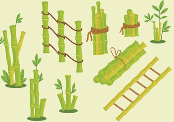 Green bamboo frame vector pack - Free vector #418179