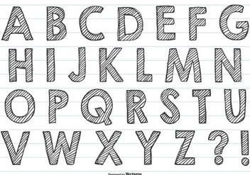 Cute Hand Drawn Alphabet - vector #418979 gratis