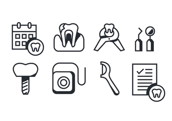 Vector Pack of Dentista Icons - vector gratuit #419109 