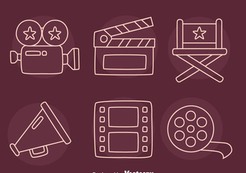 Film Element Line Icons Vector - Free vector #419839