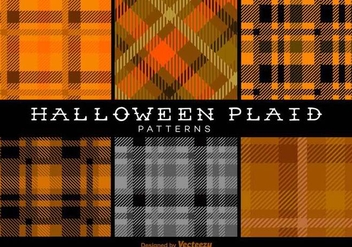 Halloween Trendy Plaid Patterns Vector Backgrounds - Free vector #419929