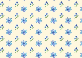 Watercolor Blue Flowers Free Vector Seamless Pattern - vector gratuit #420009 
