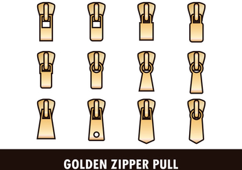 Outlined Golden Zipper Vectors - vector gratuit #420129 