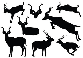 Jumping Kudu Silhouette - Free vector #420269