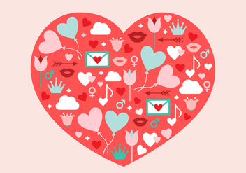 Free Valentine's Day Vector Heart Illustration - vector gratuit #420289 