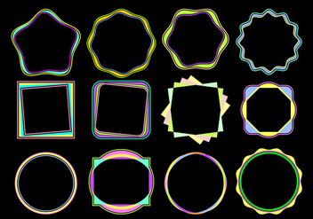 Colorful Funky Frames Free Vector - vector gratuit #421029 
