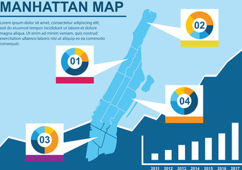 Infographic Manhattan Map Vector - Free vector #421459