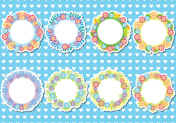 Funky Floral Frames Vector - Free vector #421889