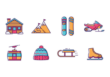 Winter Sports and Holiday Icon Pack - vector gratuit #422239 