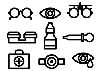 Linear Eye Doctor Icons Vector - vector gratuit #422449 